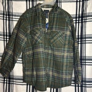 Green sherpa plaid Jacket